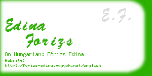 edina forizs business card